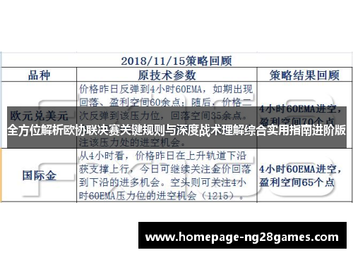 全方位解析欧协联决赛关键规则与深度战术理解综合实用指南进阶版